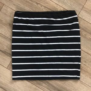 Black & White Bodycon Skirt